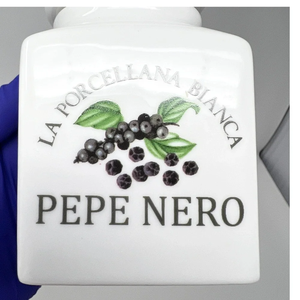 La Porcellana Bianca Pepe Nero Porcelain Spice Jar White‎ Italian Ceramic Lid